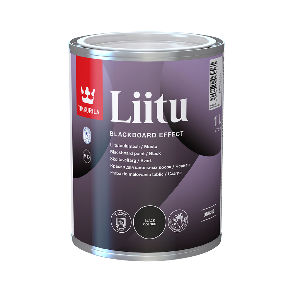 Фарба емаль грифельна TIKKURILA для шкільних дощок Liitu чорний 1 л